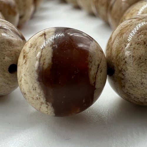 سبحة كهرمان سومطري حر ملطخ 45 خرزه مع الكسار