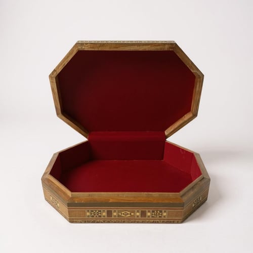 طقم ثلاث علبة خشبية مطعم بالصدف