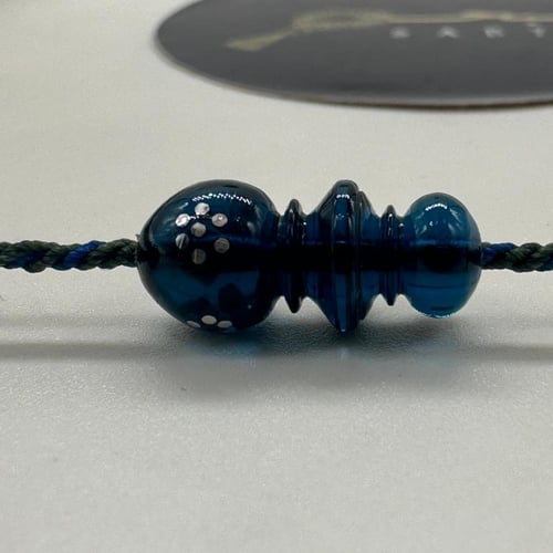 سبحة فاتوران ازرق تطعيم فضه عيار 1000