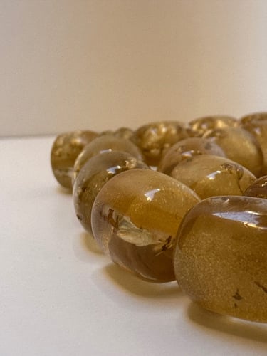 سبحة فاتوران تركي محشر بورق الذهب عدد الخرز