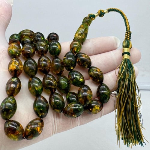 سبحة كهرمان عطش شغل العراق القديم خراطه يدوية