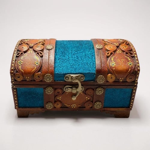 صندوق خشبي فاخر ملبس جلد