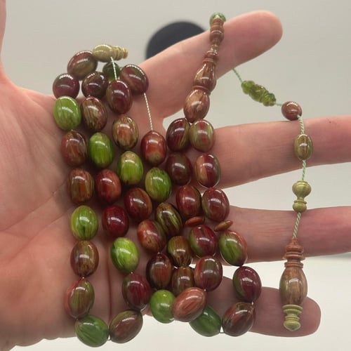 سبحة فاتوران معرق قص زيتوني