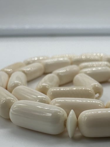 سبحة عاج ناب الفيل قص صنوبري