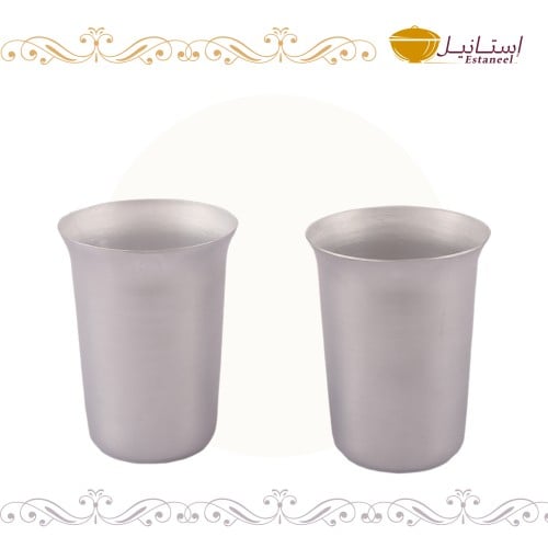 كاسة شرب مصنوعة من معدن الألمنيوم - قطعتين