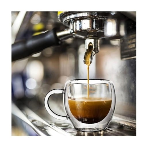 كوب قهوة زجاجي معزول بجدار مزدوج مع مقبض 250 مل