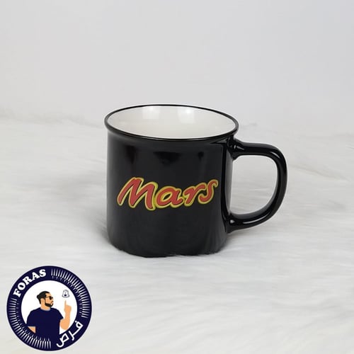 كوب قهوة كبير بشعار مارس-كوب زجاج
