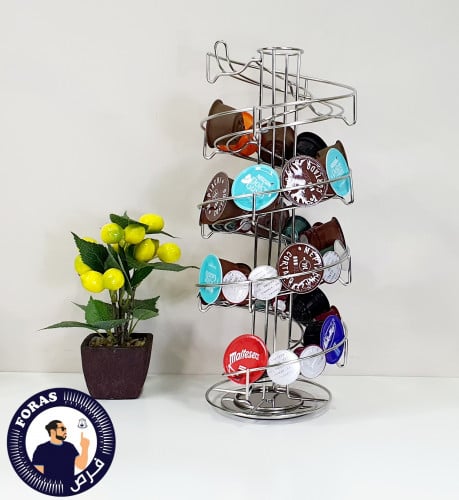 حامل كبسولات القهوة حلزوني دوار متوافق مع كبسولات...