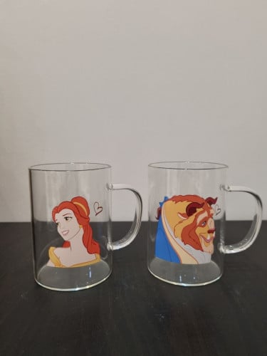 طقم اكواب الجميلة والوحش