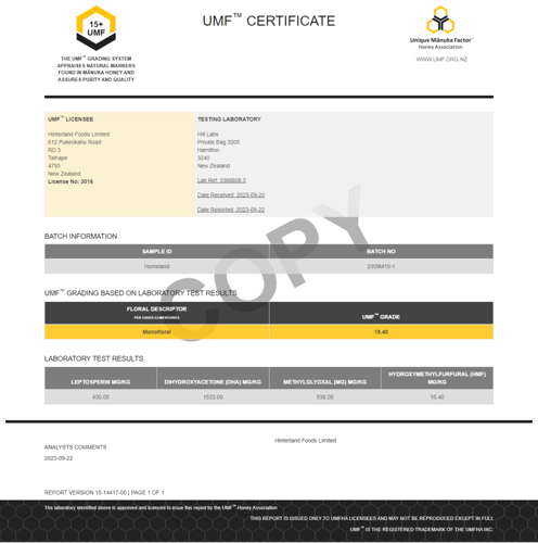 عسل مانوكا نيوزلندي Homeland Premium Manuka Honey...