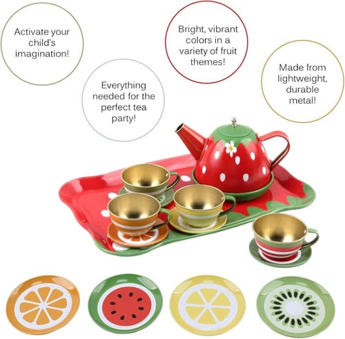 مجموعة أدوات شاي معدنية للأطفال