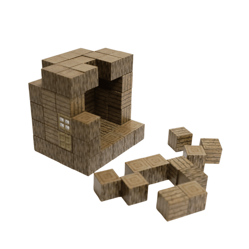 مجموعة بناء منزل خشبي مغناطيسي - 78 قطعه