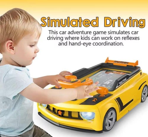 لعبة عجلة قيادة سباق المغامرات للأطفال باللون الاص...