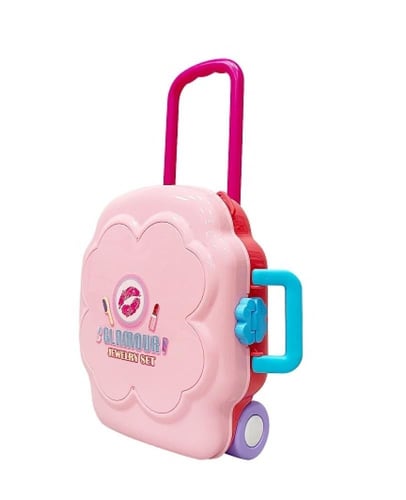 3 في 1 حقيبة مكياج لعبة تلبيس بالضوء والموسيقى