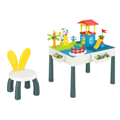 طاولة مكعبات 2 في 1 مع كرسي – 150 قطعة