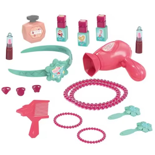 طاولة تجميل للأطفال بمرآة ثلاثية وإضاءة