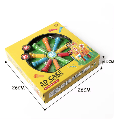 لعبة تورتة ثلاثية الابعاد مع شمع شكل مسامير