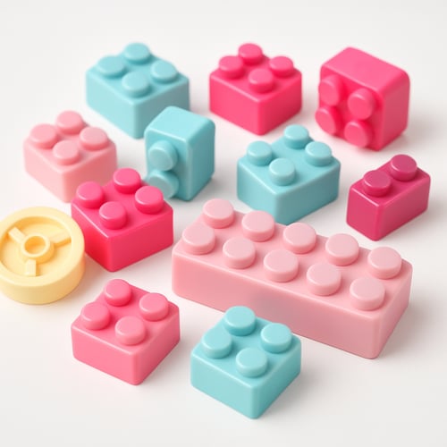 مكعبات بنات تعليمية - 65 قطعة