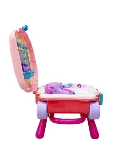 3 في 1 حقيبة مكياج لعبة تلبيس بالضوء والموسيقى