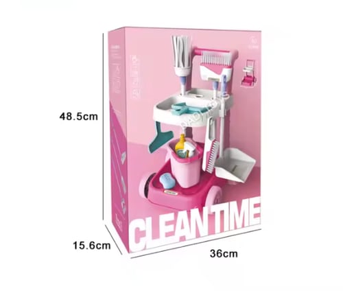 عربة أدوات تنظيف للأطفال 10 قطع