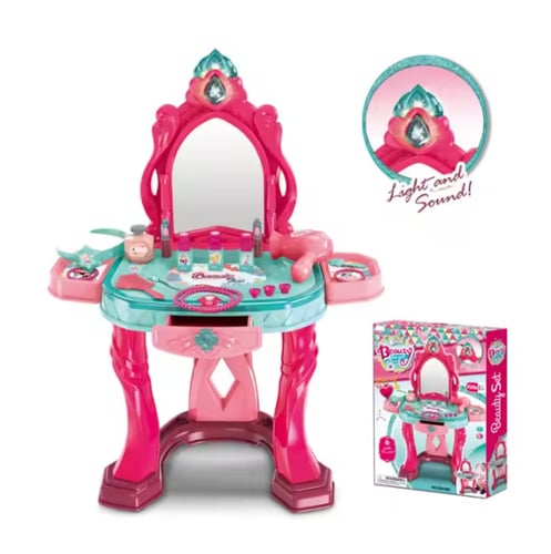 طاولة تجميل للأطفال مع إضاءة وصوت