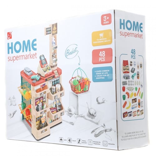 سوبر ماركت مع سلة تسوق