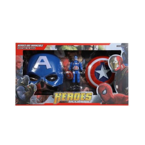 لعبة شخصية كابتن اميركا مع قناع والدرع ( شخصيات هي...