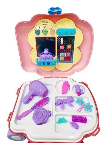 3 في 1 حقيبة مكياج لعبة تلبيس بالضوء والموسيقى