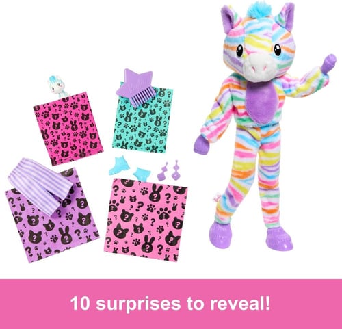 Barbie - Cutie Reveal Costume - Rainbow Zebra Plus...