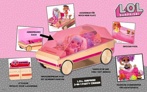 LOL Surprise OMG - (3 In 1) Party Cruiser Car With...