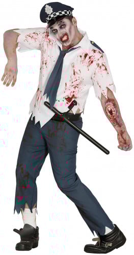 ADULT ZOMBIE POLICEMAN, SIZE M 48-50 (84737)