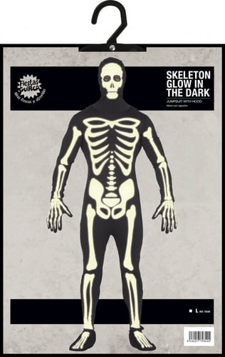 ADULT (FLUORESCENT BLACK SKELETON 52-54 L (79340)