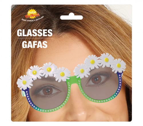 GREEN GLASSES WITH DAISIES (17279)