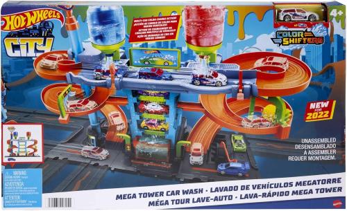 Hot Wheels - Mega Tower Car Wash ,with 1 Color Shi...