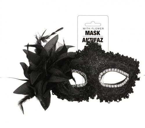 BLACK MASK WITH FLOWERS (12954)