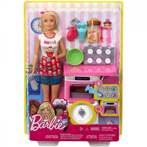 Barbie Doll with Oven & Rising Food باربي