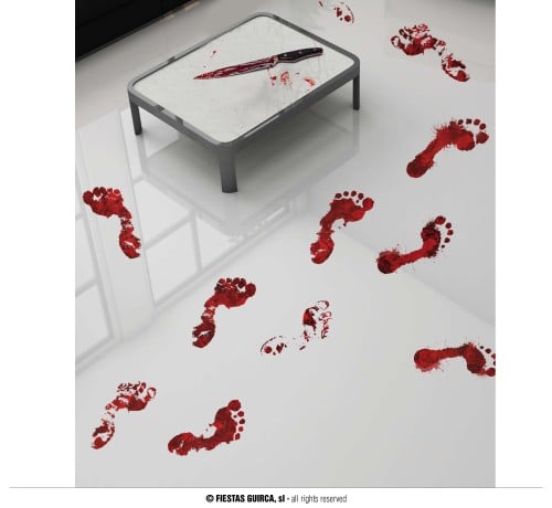 ADHESIVE BLOOD FOOTPRINTS, 2 X 25X70 CMS. (24690)