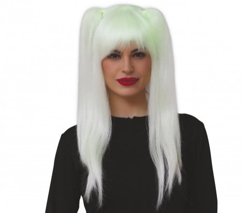 BLOND FLUORESCENT WIG WITH BRAIDS IN BC (4512)