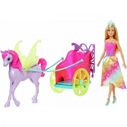 Barbie Dreamtopia Princess, Pegasus & Chariot بارب...