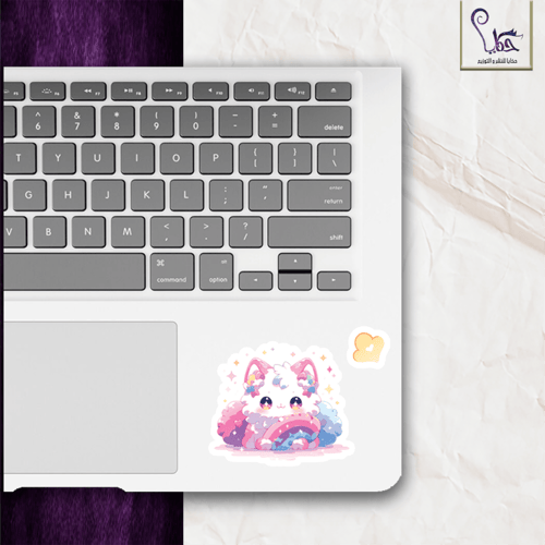 ملصقات - قطط لطيفة بنفسجي