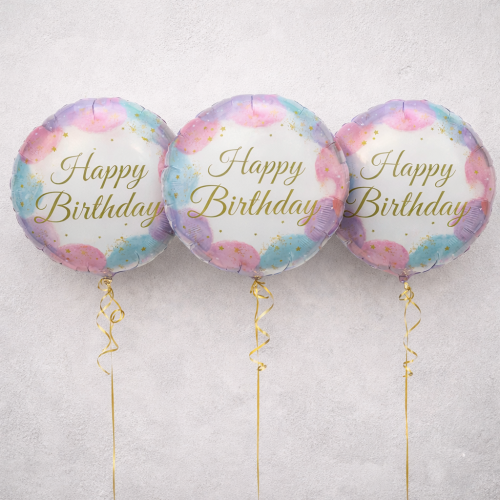 3 pieces of birthday aluminum foil balloons