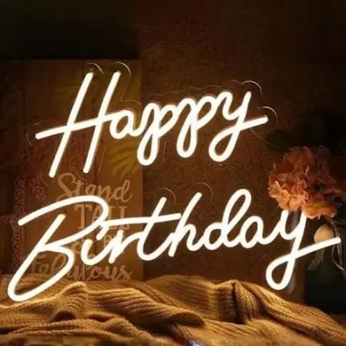 A luminous birthday phrase