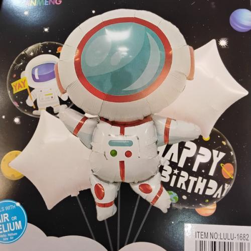 A bouquet of foil balloons astronaut
