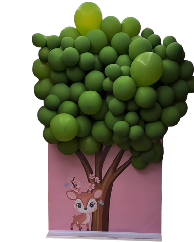 Background decoration with balloons in the shape o...