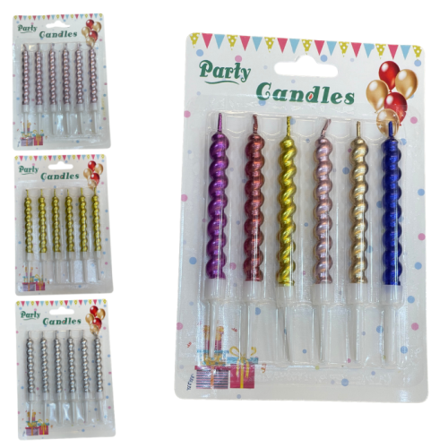 Wide spiral candles in light colors