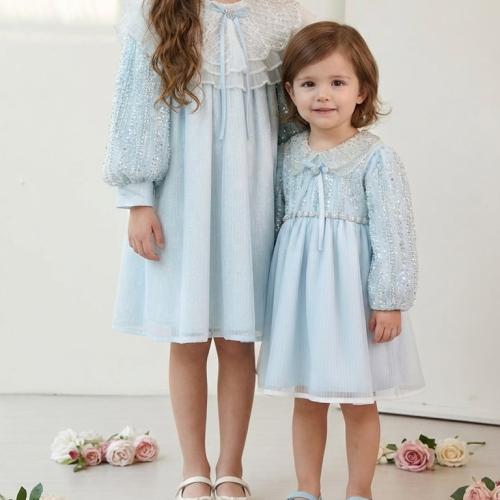 فستان مزين بالخرز للمواليد