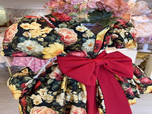 فستان ايميلي احمر+شنطة وطوق