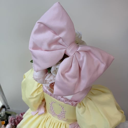 فستان باسكن روبنز+فيونكة الشعر وجيبون منفوش إضافية