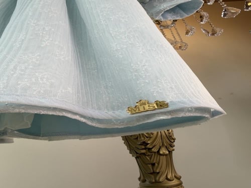 فستان سماوي مشتغل بالخرز