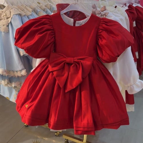 فستان احمر +طوق